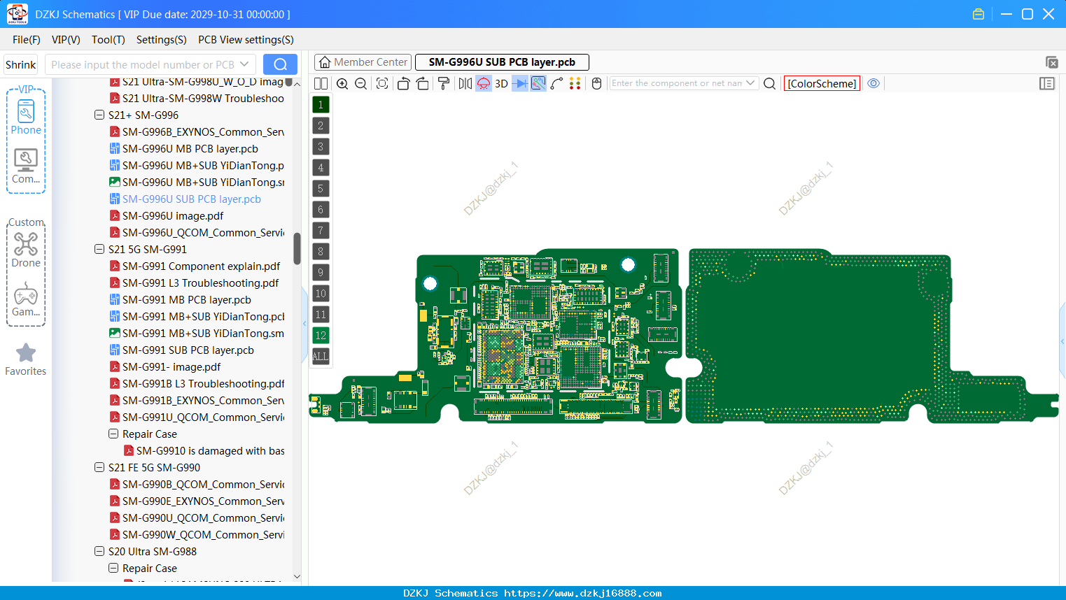 Samsung SM-G996U SUB PCB Layer